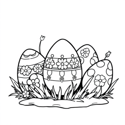 Coloriage : œufs de Pâques pour enfants