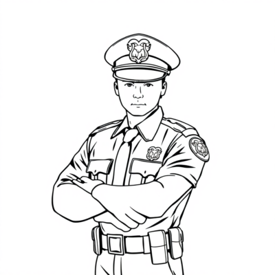 Livre de coloriage : policier pour enfants