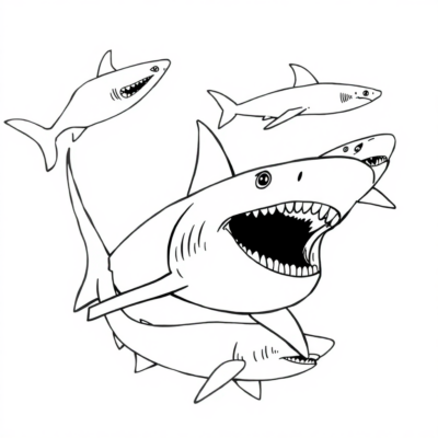 Requins coloriage