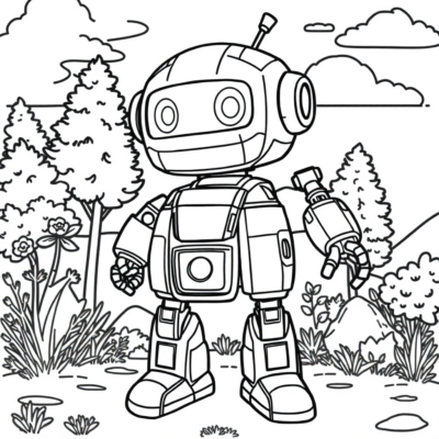 Colouriage : robot, coloriage pour enfants