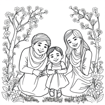 Famille coloriage