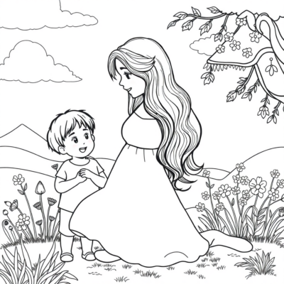 Coloriage : famille coloriage pour enfants