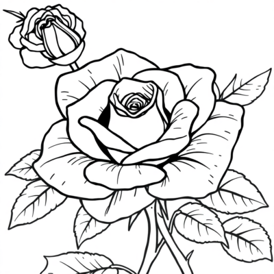 Rose coloriage