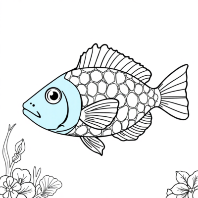 Livre de coloriage : poisson, livre de coloriage pour enfants