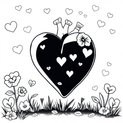 Livre de coloriage : cœur livre de coloriage pour enfants