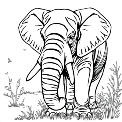 Éléphant coloriage