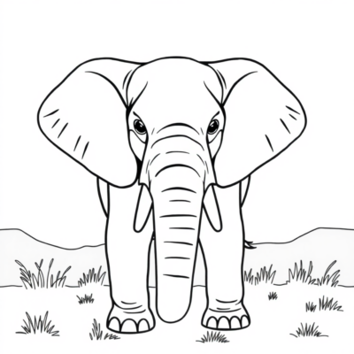 Coloriage : éléphant coloriage pour enfants