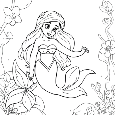La Petite Sirène Ariel – Livre de Coloriage