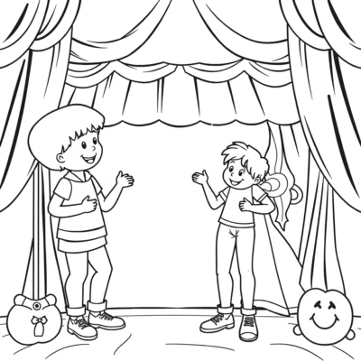 Livre de coloriage : théâtre en coloriages pour enfants