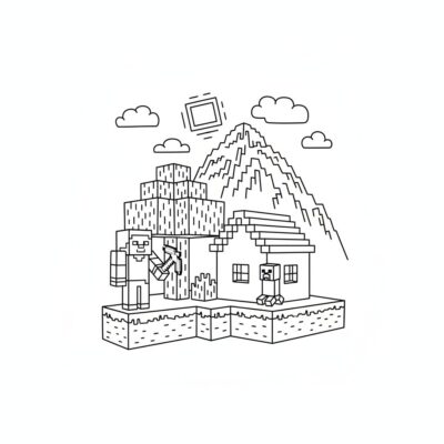 Coloriage : Minecraft coloriage pour enfants