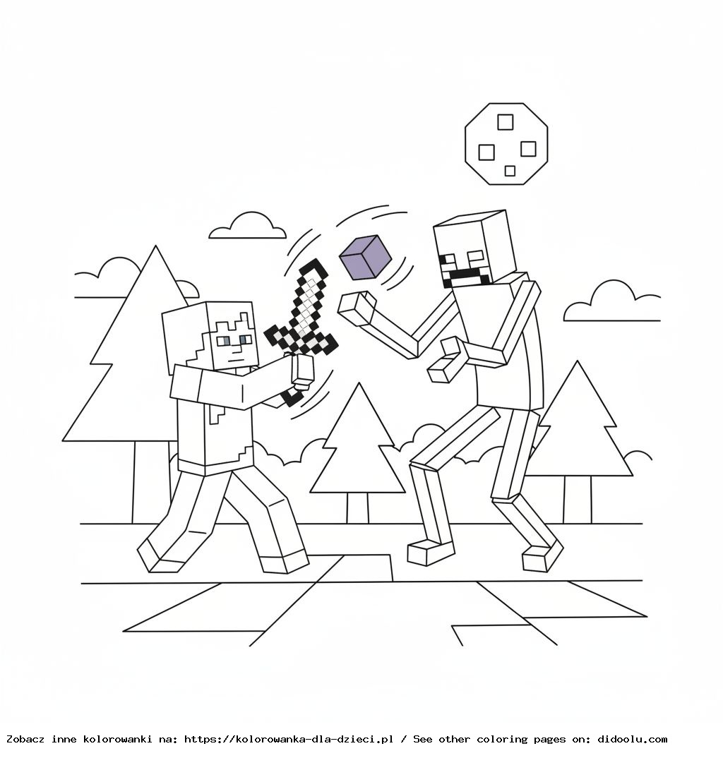 Livre de coloriage : Minecraft – Alex combat l&rsquo;Enderman