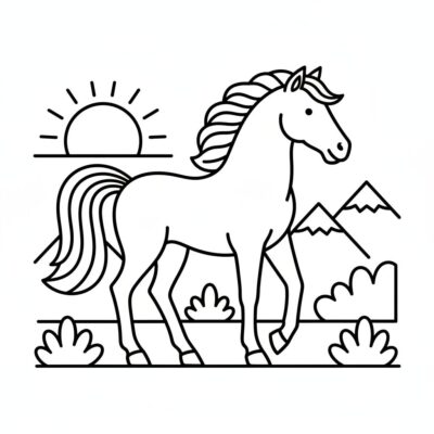 livre de coloriage de cheval