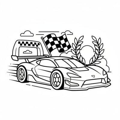 Livre de coloriage de voitures de course