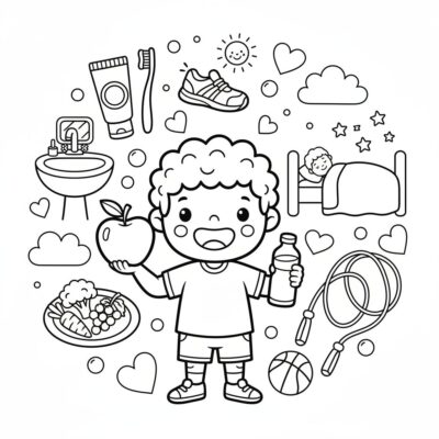 Gomme à colorier : coloriages pour enfants sur la santé