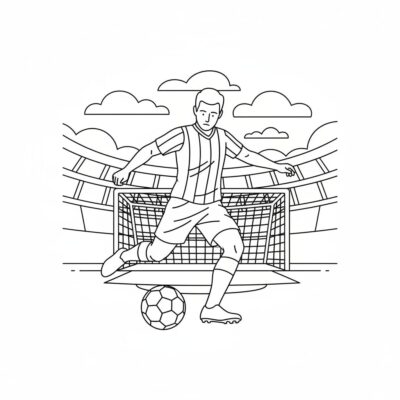 Coloriage : coloriage footballeur