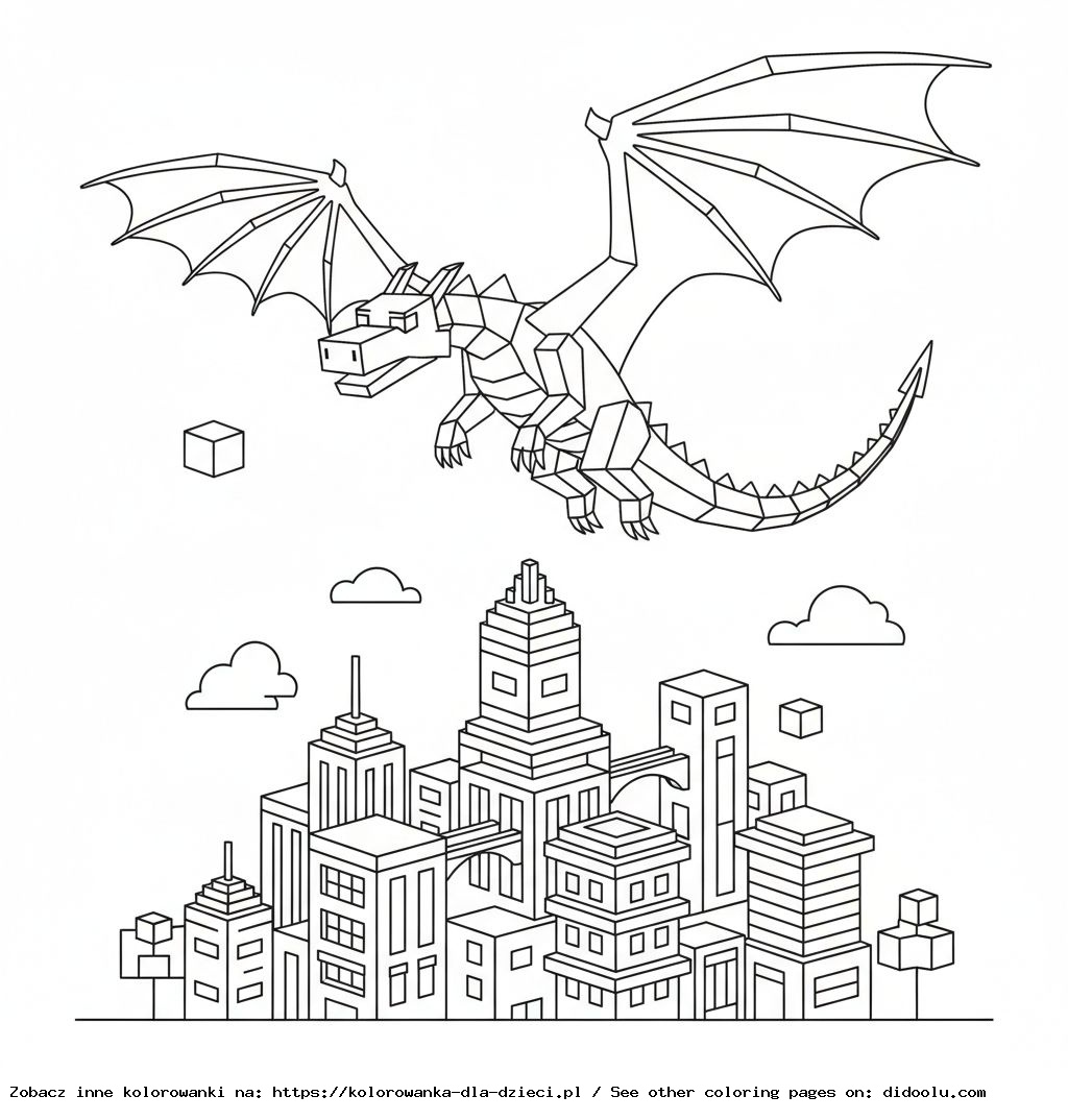 Minecraft – Dragon de l&rsquo;End sur la ville
