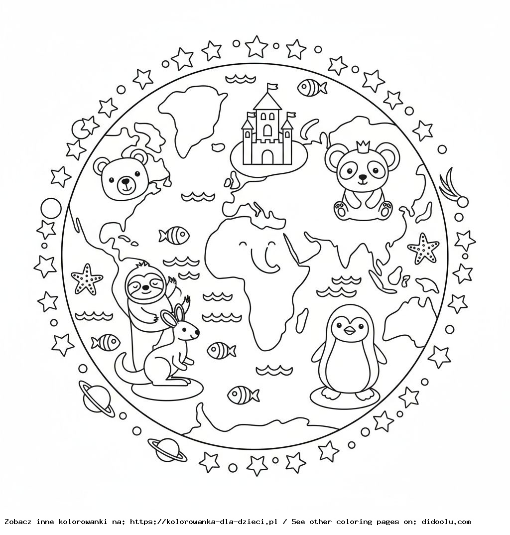 Livre de coloriage : continents pour enfants