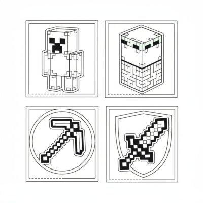 Coloriages Minecraft à assembler