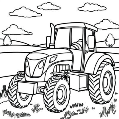 Colorier: tracteur pour enfants