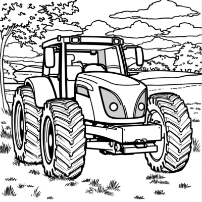 Livre de coloriage : tracteur