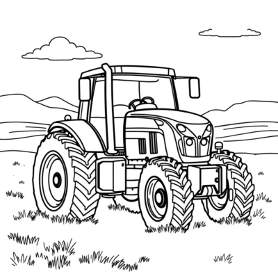 Livre de coloriage : tracteur pour enfants