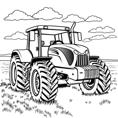 Coloriage de tracteur à imprimer