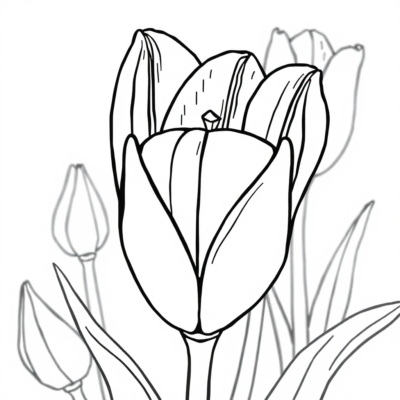 Coloriage de tulipes