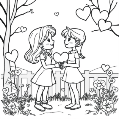 Livre de coloriage : coloriages de Saint-Valentin pour enfants
