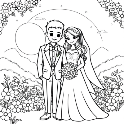 Livre de coloriage : coloriages de mariage pour enfants pdf