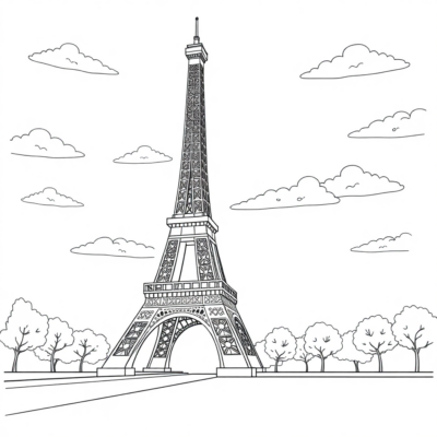 Livre de coloriage : la tour Eiffel livre de coloriage pour enfants