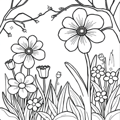 Livre de coloriage printanier