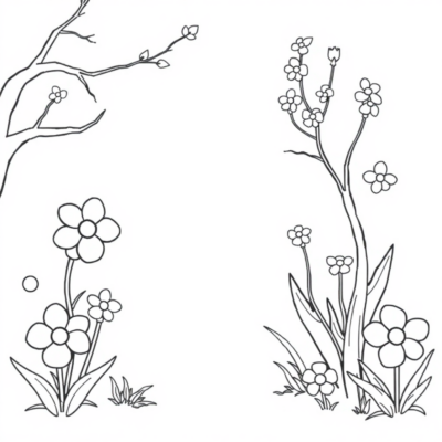 Livre de coloriage : coloriages printaniers pour enfants