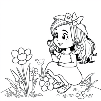 Livre de coloriage : coloriages de printemps pour enfants