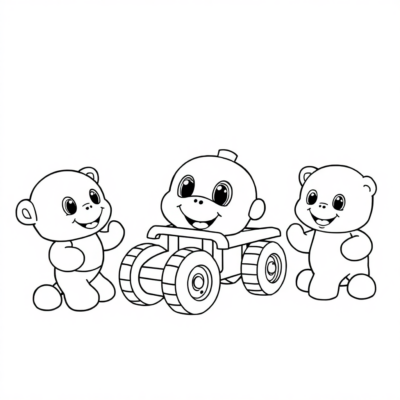 Dessins à colorier avec des jouets