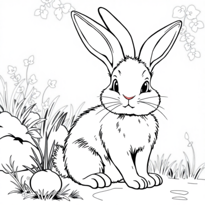 Livre de coloriage : lapin pour enfants