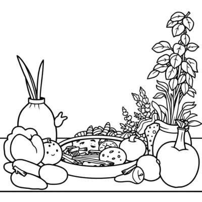Livre de coloriage : alimentation saine pour enfants