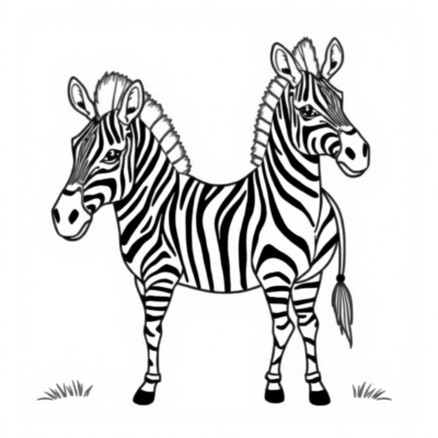 Coloriage : coloriage de zebra pour enfants