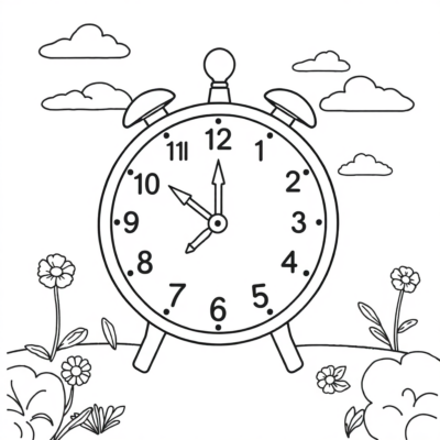 Dessin : horloge à colorier pour enfants