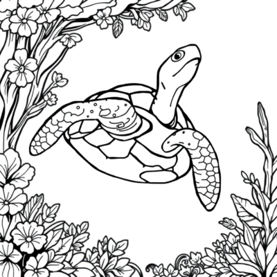 Tortue coloriage