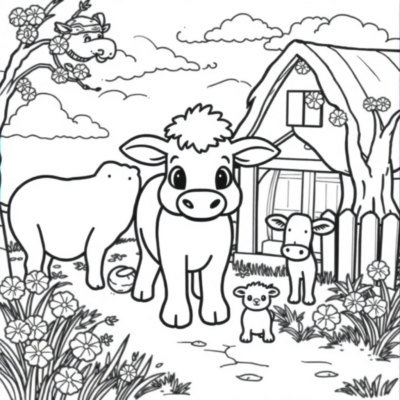 Livre de coloriage : animaux de la ferme, coloriages pour enfants