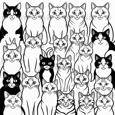 44 chats coloriage à imprimer