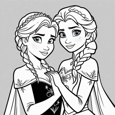 coloriages Anna et Elsa