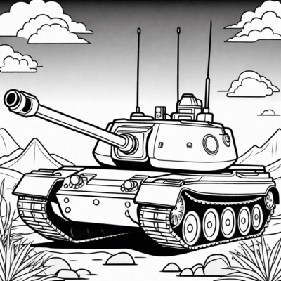 coloriage de tank à imprimer