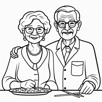 Grands-parents coloriage