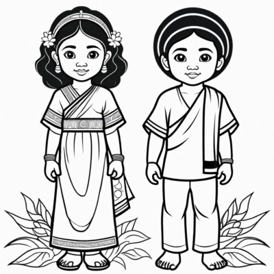 Enfants du monde – livre de coloriage