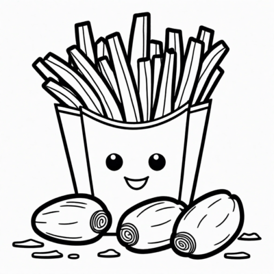 Frite et Pomme de Terre coloriages