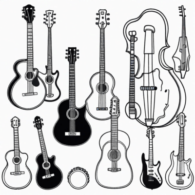 instruments de coloriage