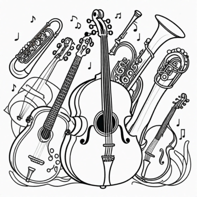 instruments de musique coloriage