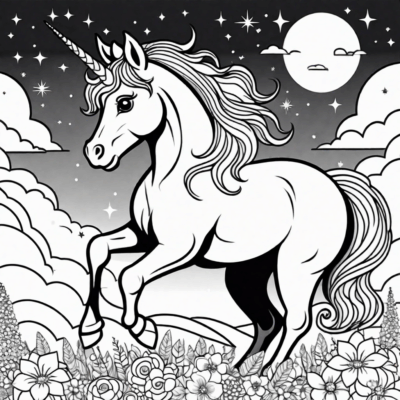 coloriage licorne à imprimer
