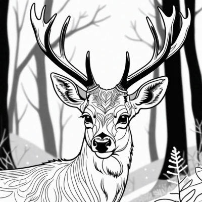coloriage cerf